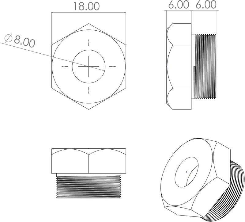 CORWIN Store M8 Extended Rivet Nut Gun Mandrels and Nosepiece Set, Specifically Designed for Installing Pre-bulbed Rivet Nuts and Similar Threaded Inserts. - Image 5